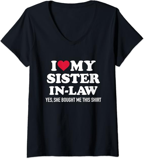 Tee Shirt J'aime Ma Maitresse Leclerc Femme J'aime ma belle-sœur comme beau-frère. T-Shirt avec Col en V